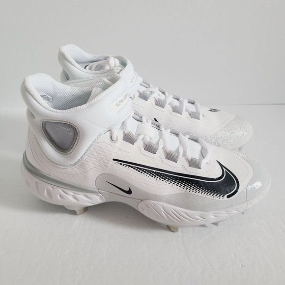NEW Nike Alpha Huarache Elite 4 Mid Baseball Cleats FD2744-100 Size 8 White main image 9